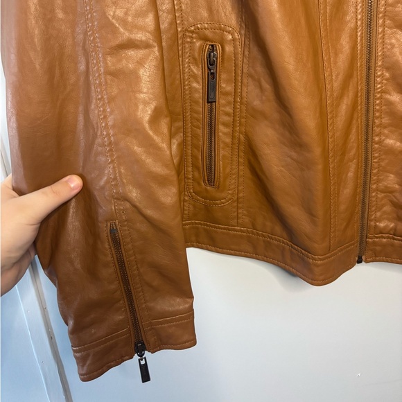 Jou Jou Tan Leather Jacket (fits like a 2x) - Picture 5 of 5